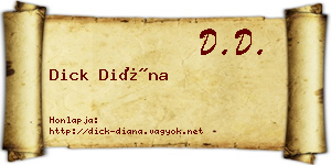 Dick Diána névjegykártya